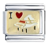 I Heart White Piano Musical Italian Charms Bracelet Link