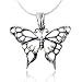 Sterling Silver Celtic Butterfly Pendant Necklace 18''