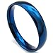KONOV Mens Womens Stainless Steel Ring, 4mm, Comfort Fit Band, Blue