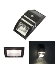 GadgetZone(US Seller) Stainless Steel + ABS Solar Motion Sensor Super Bright LED Wall Light for Pathway / Staircase / Step / Garden / Yard / Wall / Drive Way