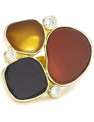 Isharya Gem Rocks Yellow Amber Black Cluster Druzy Ring, Size 7