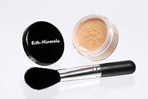 Erth Mineral Makeup Foundation #2.3 Medium Beige. (10g) + Tapered Foundation Brush Black/Chrome Natural Bristles Sable.  Colour Choice Available:- Fairly Light, Light, Medium Beige, Medium, Medium Tan