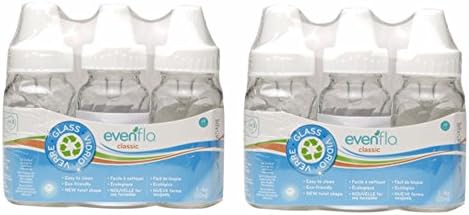 6 New Evenflo Glass Baby Bottles 4oz, BPA Free
