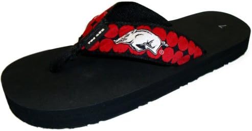 Toegoz Unisex University of Arkansas Circle Cardinal 75% EVA/25% Nylon Flip Flops 11