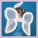 White Marabou Angel Wings & Halo Headband