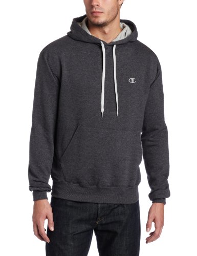 Champion Mens Champion Eco Fleece Pullover Hoodie, Granite Heather, Medium