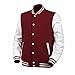 Angel Cola Burgundy & White Cotton Varsity Lightweight Letterman Jacket