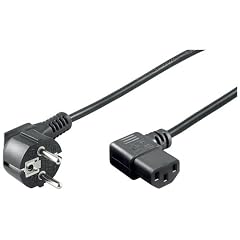 Wentronic Netzkabel abgewinkelt (Schuko auf abgewinkelt IEC 320 C13) 5 m schwarz