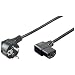 Wentronic Netzkabel abgewinkelt (Schuko auf abgewinkelt IEC 320 C13) 5 m schwarz