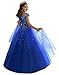 Baoji Girls' Bateau Crystal Floor Length Pageant Gowns