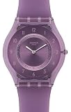 Swatch Women's Skin SFV107 Purple Rubber Quartz Watch with Purple Dial