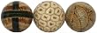 Fiberglass Laminated Banana Chips and Bamboo Decorative Balls 4"D Set of Three