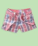 GUESS? Little Girl Belted Plaid Shorts