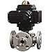 W.E. Anderson 3-Way Flanged Stainless Steel Ball Valve, WE34-GTD03-T1-A, 1-1/2" NEMA 4X, Two-Posn