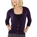 Merona&reg; Collection Womens Merino Wool V-Neck Cardigan Sweater - Purple