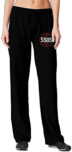 LOVEGIFTTO Pants Womens 5SOS 5 Seconds Of Summer Punk Logo Slim Fit Elastic Sweatpant With Drawstring