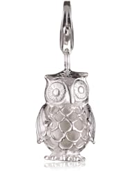 VINANI brand Germany 925 Sterling Silver Charm Pendant Owl matte/shiny HEU