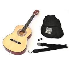 Kindergitarre Akustik Gitarre in der 3/4 Gr��e in Natur-Braun f�r ca. 8 -12 Jahre mit Zubeh�rset: Gitarrentasche, Gurt und Ersatzsaiten