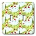 Lee Hiller Designs Holidays Christmas - Retro 60s Ice Skating Christmas Elves Lime Green and Pale Bl