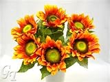 Review GT Decorations  / 6 Artificial Silk Flower Sunflower Stems (Orange) from GT Decorations