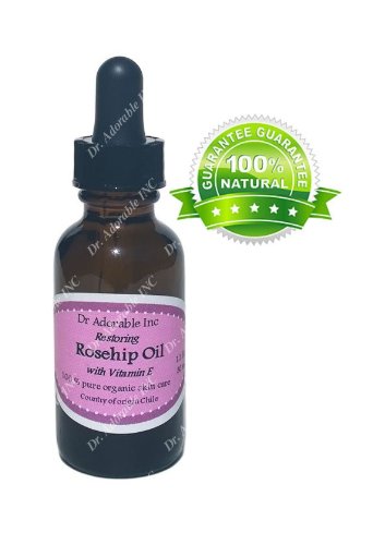 Rosehip Oil with Vitamin E Organic Natural Skin Care Restoring 1 oz with glass dropper