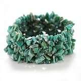 Russian Amazonite Chips Multi-Strand Stretch Wide Bracelet