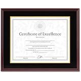 DAX Hardwood Document/Certificate Frame with Mat, 11 x 14 Inches, Mahogany (1511TM)