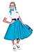 Hip Hop 50's Shop 1950s Adult 4 Piece Poodle Skirt Costume Outfit for Women with Accessories (glasses, socks, scarf) (XSmall/Small, Teal)