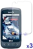 Fosmon Transparent Clear Screen Protector for LG Optimus S / LS670 - 3 Pack ....