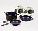 Alu-Topfset 6-teilig silber/schwarz, 92302