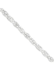 .925 Sterling Silver 6.75mm Hollow Lose Rope Chain