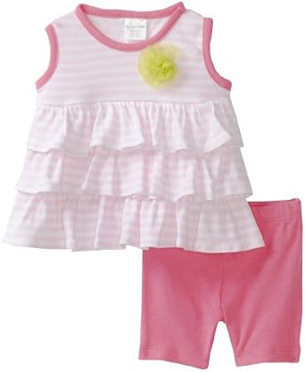 Cutie Pie Baby-girls Newborn 2 Piece Ruffle Shirt and Short Stripe Set