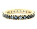 14K Yellow or White Gold Gem All the Way \'round Eternity Band Ring-Blue Sapphire-full, half sizes from 5-8.5