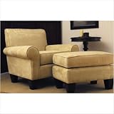 Oxford Club Chair and Ottoman Set in Sandstone