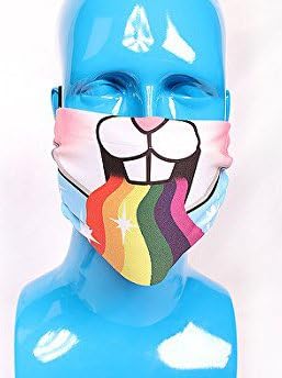 Bunny Rainbow Puke - Plur Rave EDM or Cosplay Face Mask (One Size Fits Most)