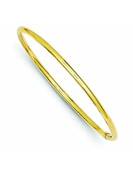 14K Gold 3mm Polished Round Tube Bangle