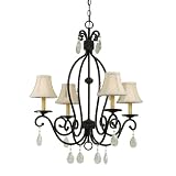 AF Lighting 6726-4H Candice Olson Morgan 4 x 60-Watt Candle Base Chandelier, Oil Rubbed Bronze with Antique Crystals and... by 