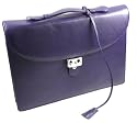 Lucrin - Purple leather Briefcase 1 compartment