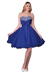  Belted Beaded Sequined Satin Short Sweetheart Evening Dress/Prom Dress/Party Dress  With a Bow(s)