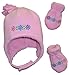 N'Ice Caps Girls Sherpa Lined Flowers Embroidered Micro Fleece Set