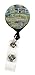 Buttonsmith® Claude Monet Green Japanese Bridge Deluxe Retractable Badge Reel With Alligator Clip and Extra-Long 36 inch Standard Duty Cord - Made in the USA, 1 Year Warranty