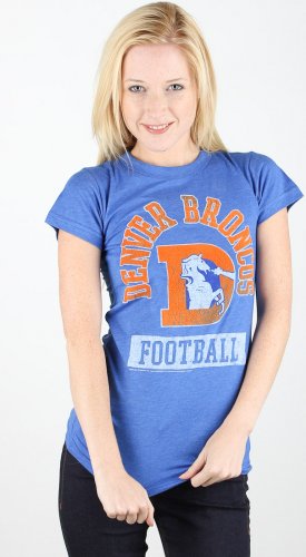 NFL Denver Broncos Woman's Vintage Flock Short Sleeve Crew Tee, Liberty, Small