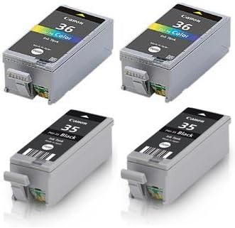 betaInk 4 Pk (2+2) Compatible Canon PGI-35 Black & CLI-36 Color Printer Ink Cartridges for PIXMA iP100 w/chips