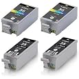 betaInk 4 Pk (2+2) Compatible Canon PGI-35 Black & CLI-36 Color Printer Ink Cartridges for PIXMA iP100 w/chips
