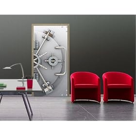 Papier peint pour porte no.19 "SAFE POWER" 100x210cm Safe, banque, locker, papier peint, photo fond d'�cran, au prix favorable