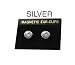 Faux Diamond Silver Magnetic Earrings, 12,500 Gauss - 1 pair
