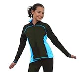 Chloe Noel J06 Black/Turquoise Princess Seam Skate Jacket - Child Large