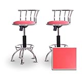 2 24"-29" Hot Pink Vinyl Seat Chrome Adjustable Specialty / Custom Barstool ....