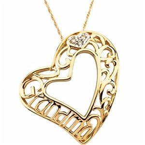 Yellow Gold Grandma Heart Pendant