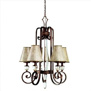 Kichler Lighting 42169HB Hanna 5-Light Incandescent Chandelier, Heritage Bronze with Mica... by Kichler
